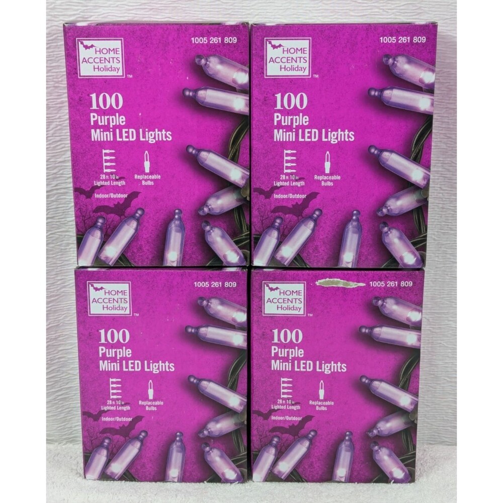 Home Accents Holiday - 100 Count Purple LED Mini Lights - 4 Pack